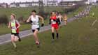 Early leaders, 262 Claire Martin (Telford AC), eventual winner 361 Julie Briscoe (Wakefield) and  255 Clare Elms (Dulwich Runners) BMAF Cross Country, Herrington, Sunderland.